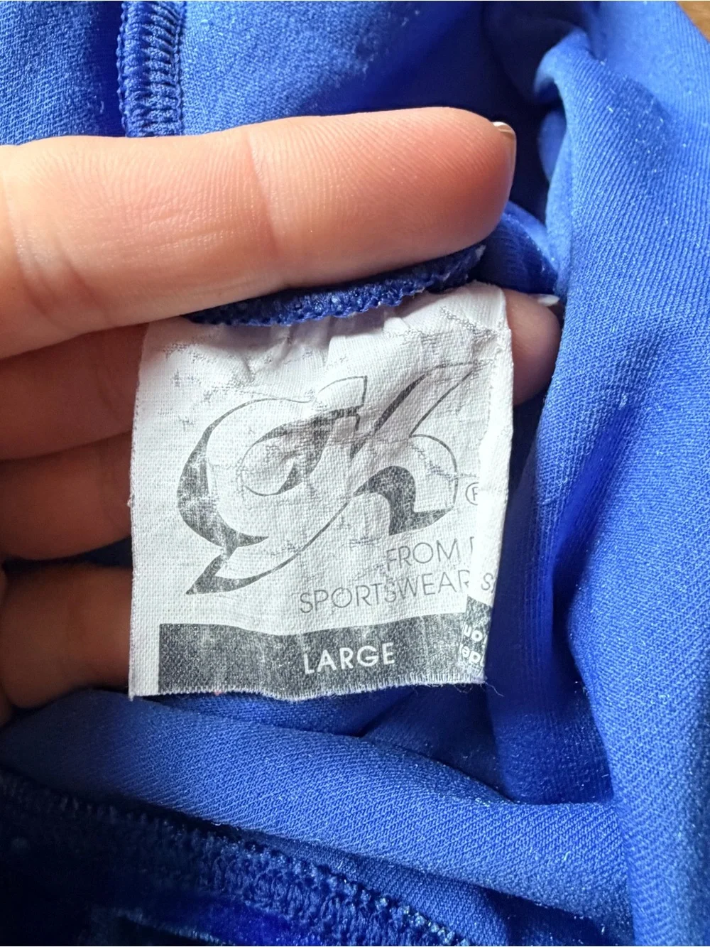 GK Elite Crushed Velvet Gymnastics Leotard Youth Large Royal Blue